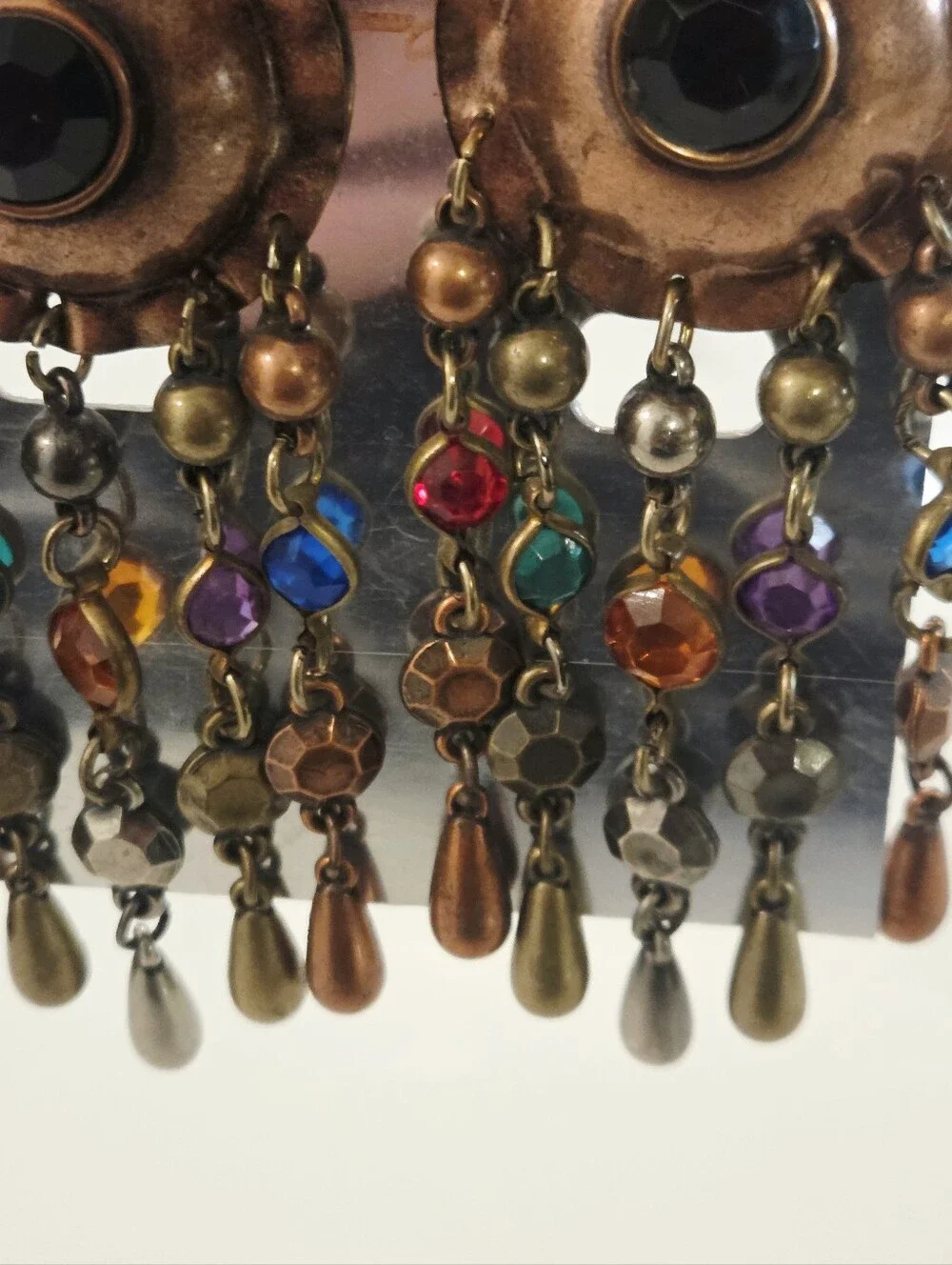 VTG NOS Gold Waterfall Chandelier Clip on Pierced Earrings 80 90s Runway Lot 6